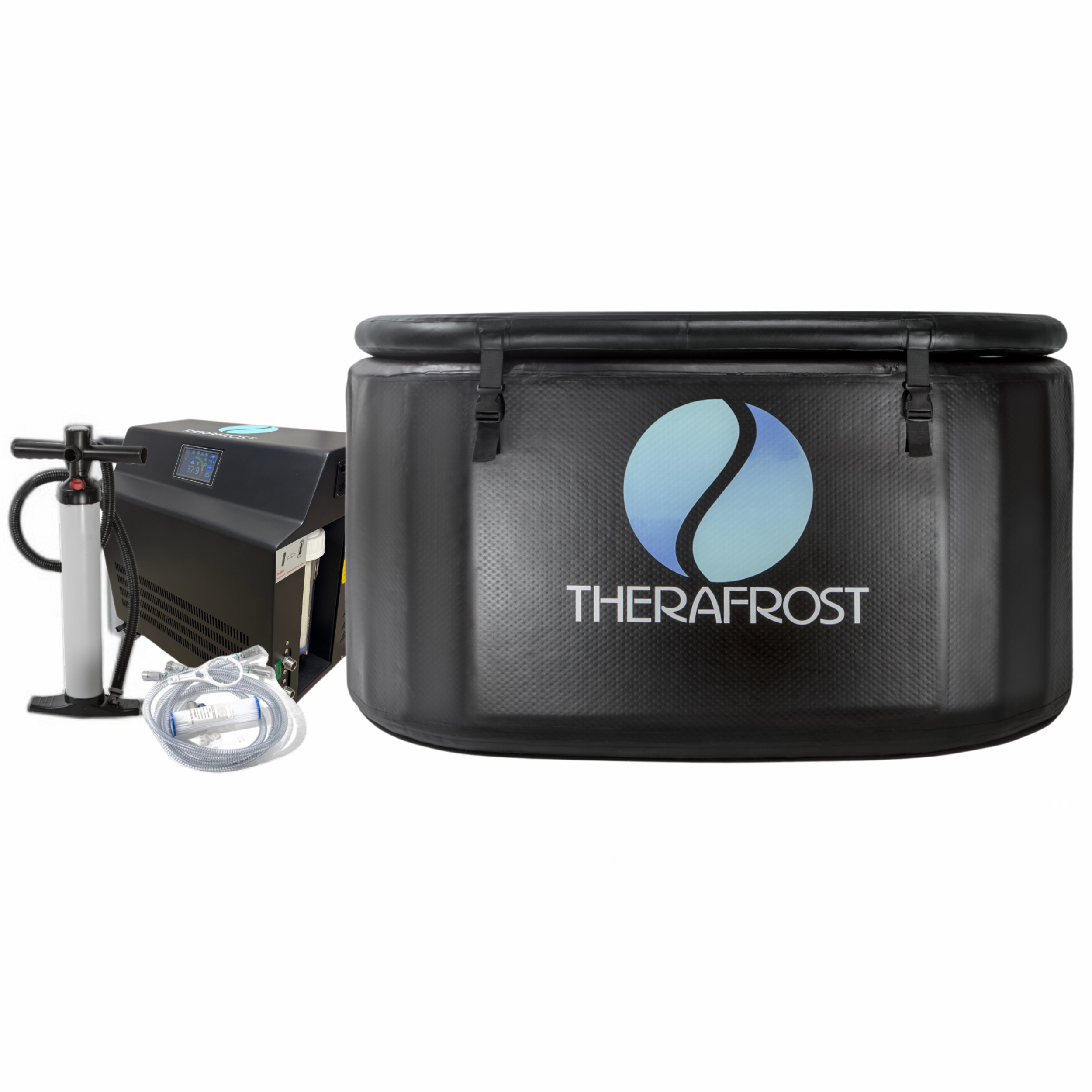 Therafrost product with black container and pump on a white background
