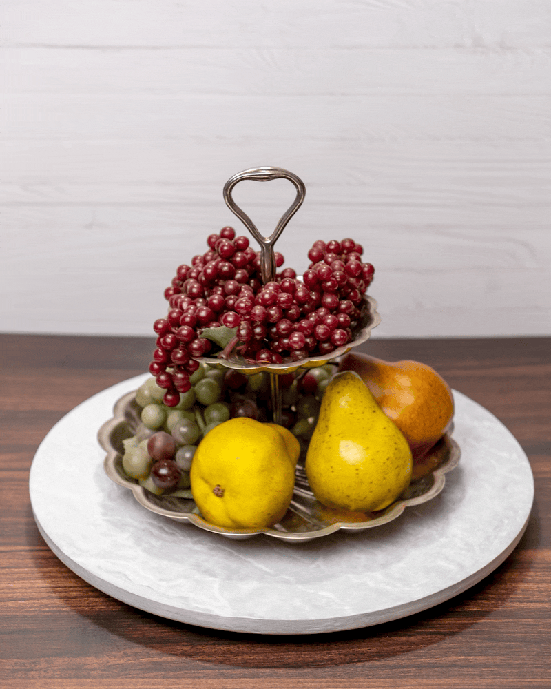 Rustic Strength Concrete Lazy Susan | White | 15" diameter