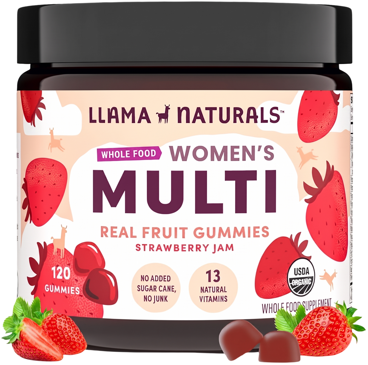 Llama Naturals Womens Multivitamin Gummies, Strawberry (120 ct)