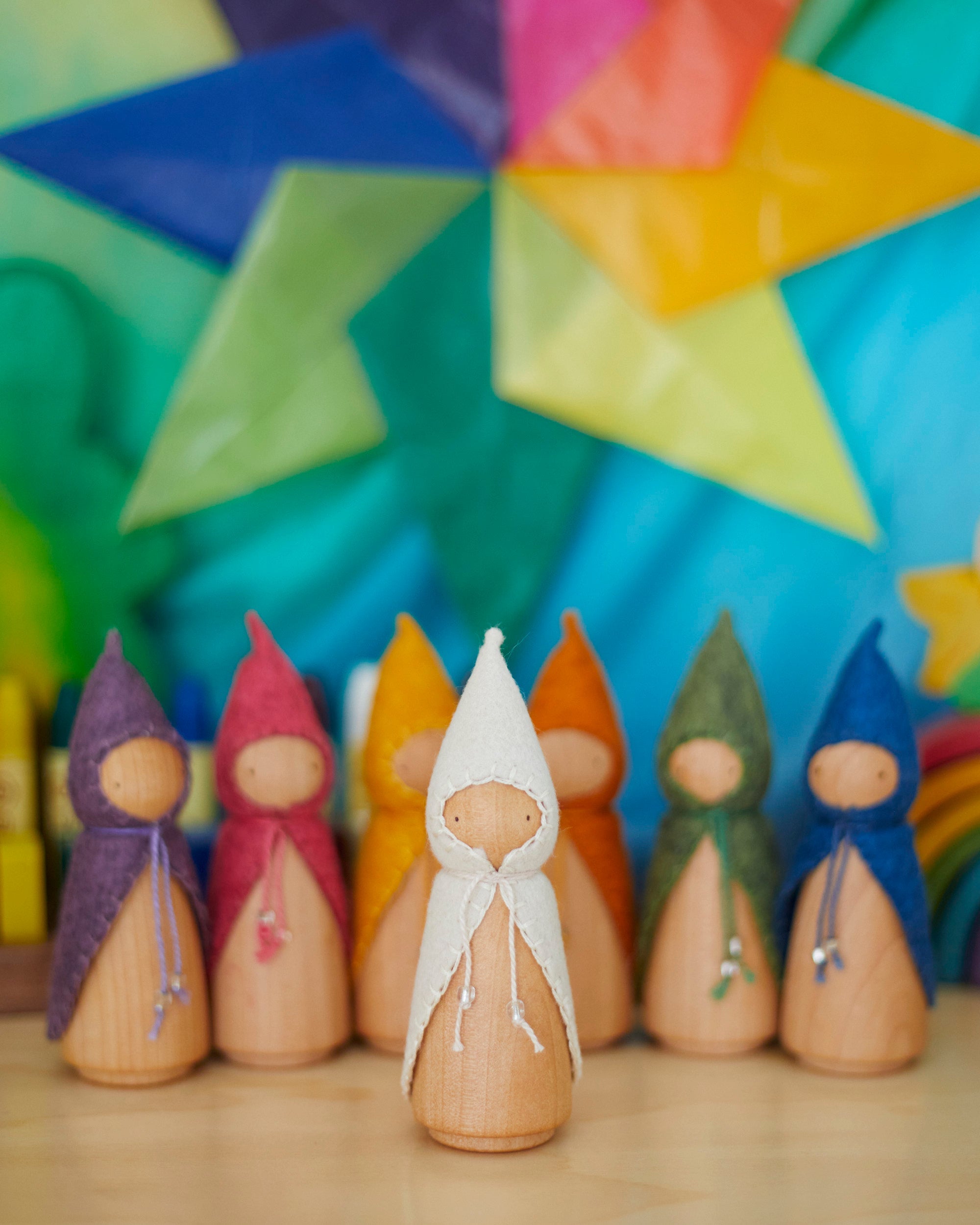 Wonderheart Colors of the Week Wooden Gnome Set
