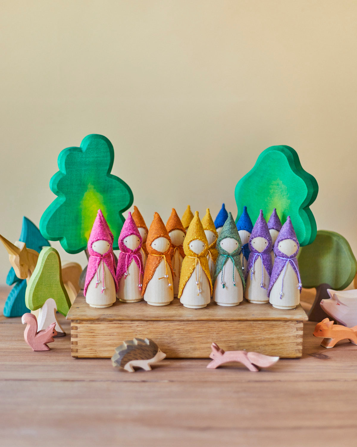 Wonderheart Colors of the Week Wooden Gnome Set