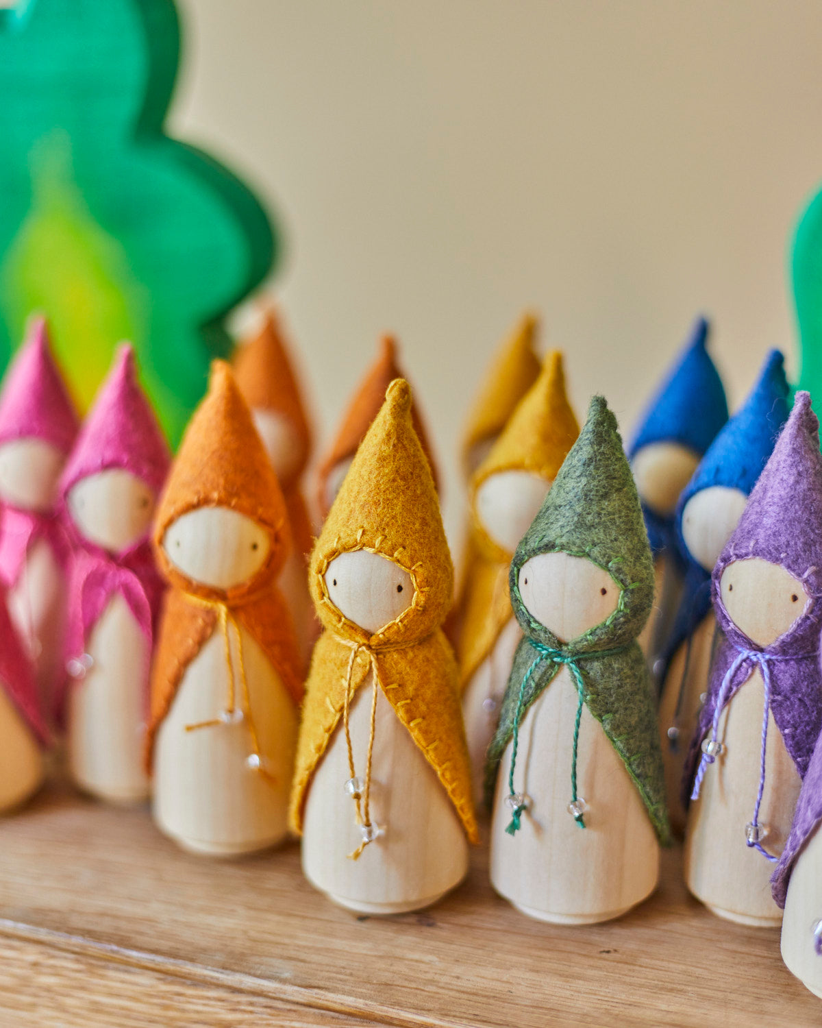 Wonderheart Rainbow Wooden Gnome Set