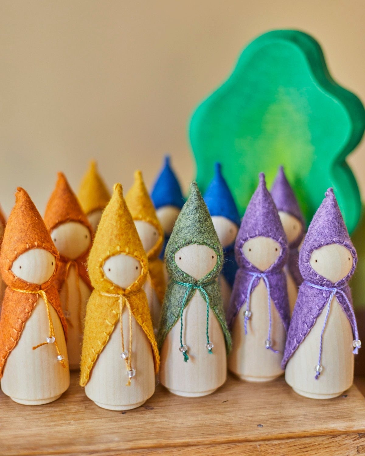 Wonderheart Rainbow Wooden Gnome Set