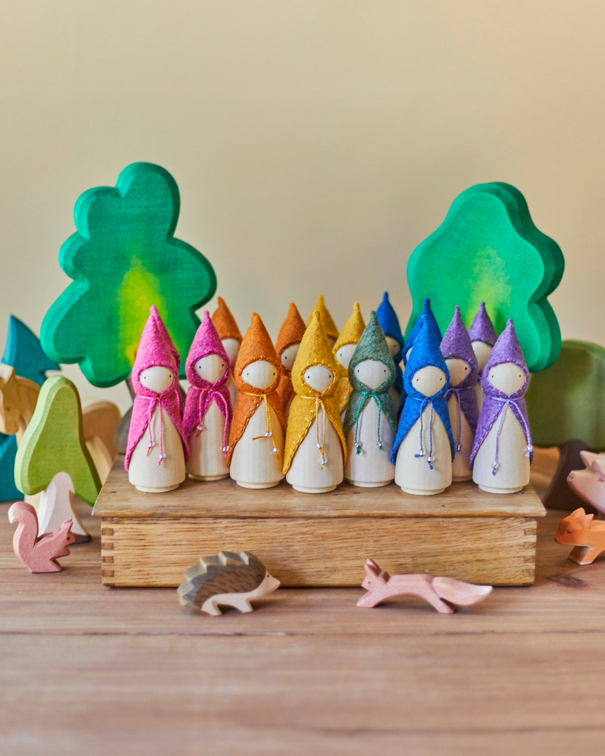 Wonderheart Rainbow Wooden Gnome Set