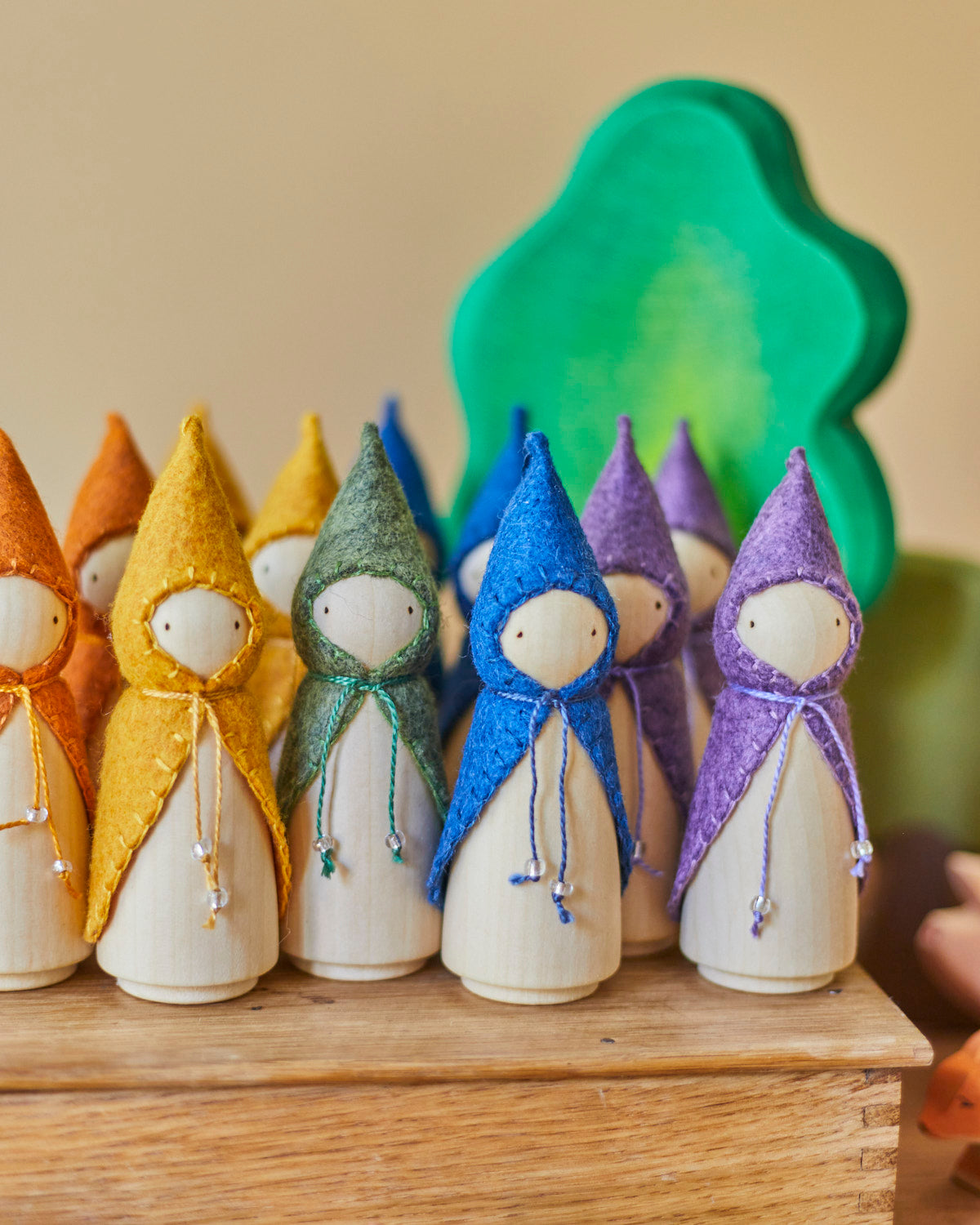 Wonderheart Rainbow Wooden Gnome Set