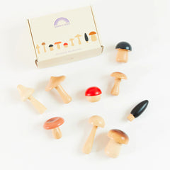 46. Wooden Mushroom Play Set