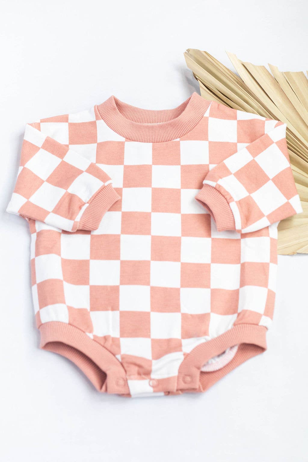 Little Organic Company Checkered Oversized Bubble Romper