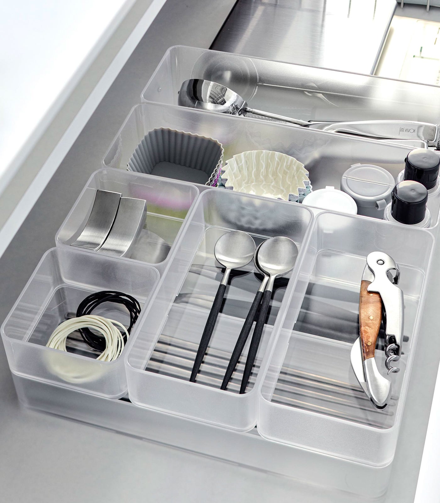 Yamazaki Home Stackable Clear Organizers [Set of 2] - Four Sizes