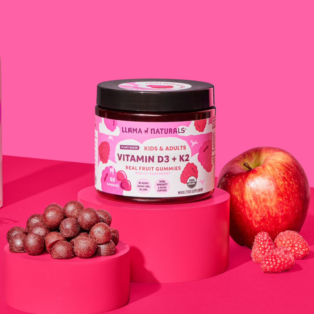 Llama Naturals Organic Vitamin D3 - Raspberry Gummies