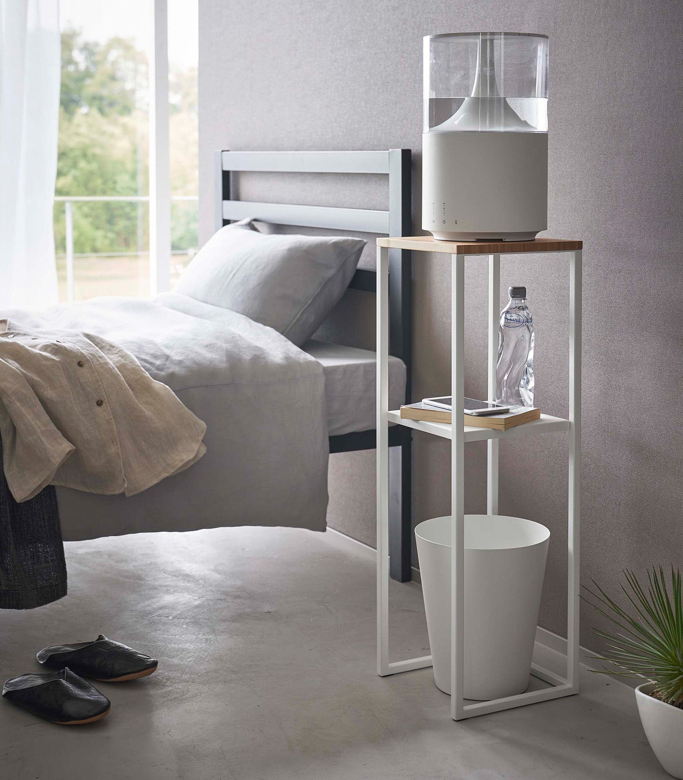 Yamazaki Home Two-Tier Display & Storage Shelf (31.5" H)  - Steel + Wood