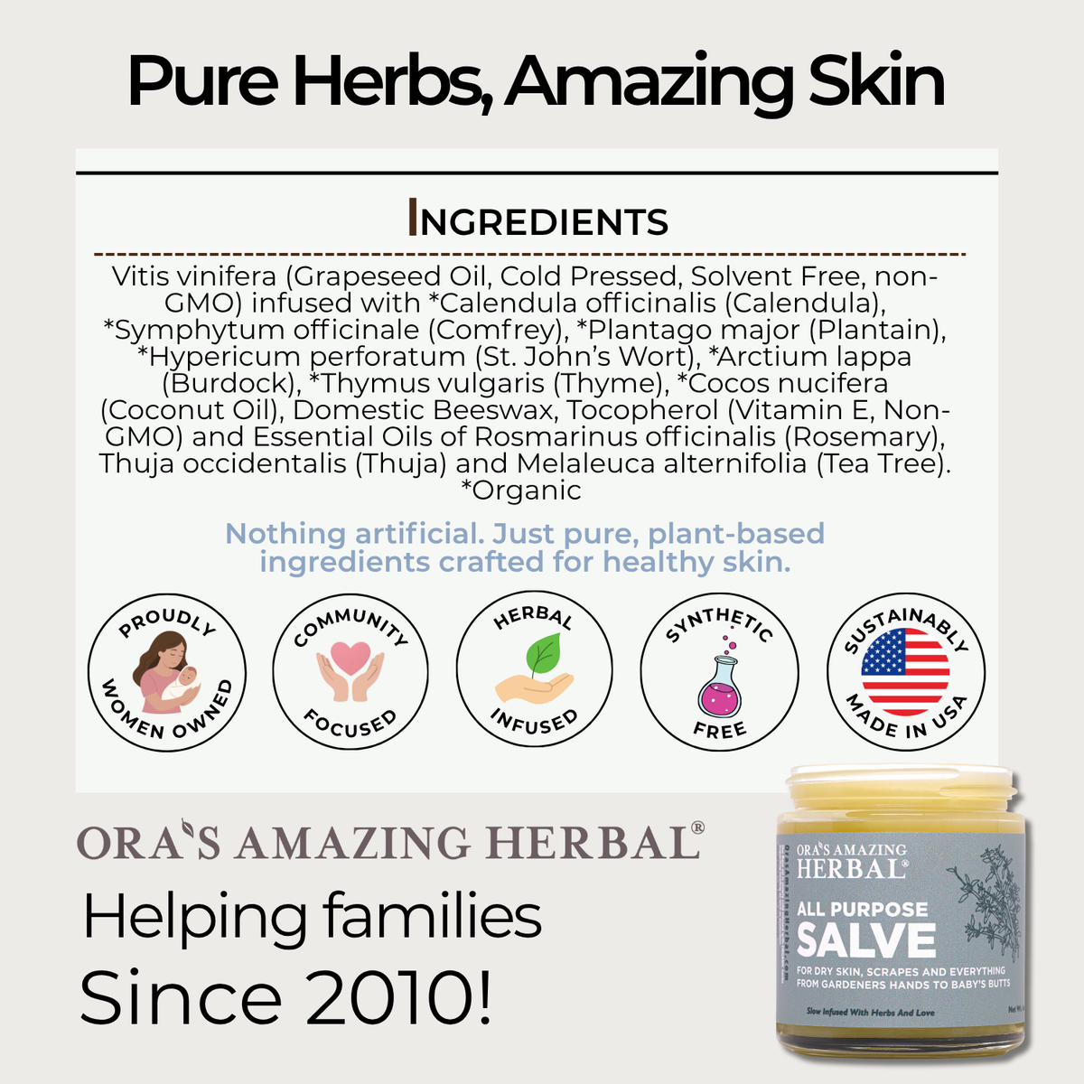 Ora's Amazing Herbal All Purpose Salve, Multipurpose Herbal Salve