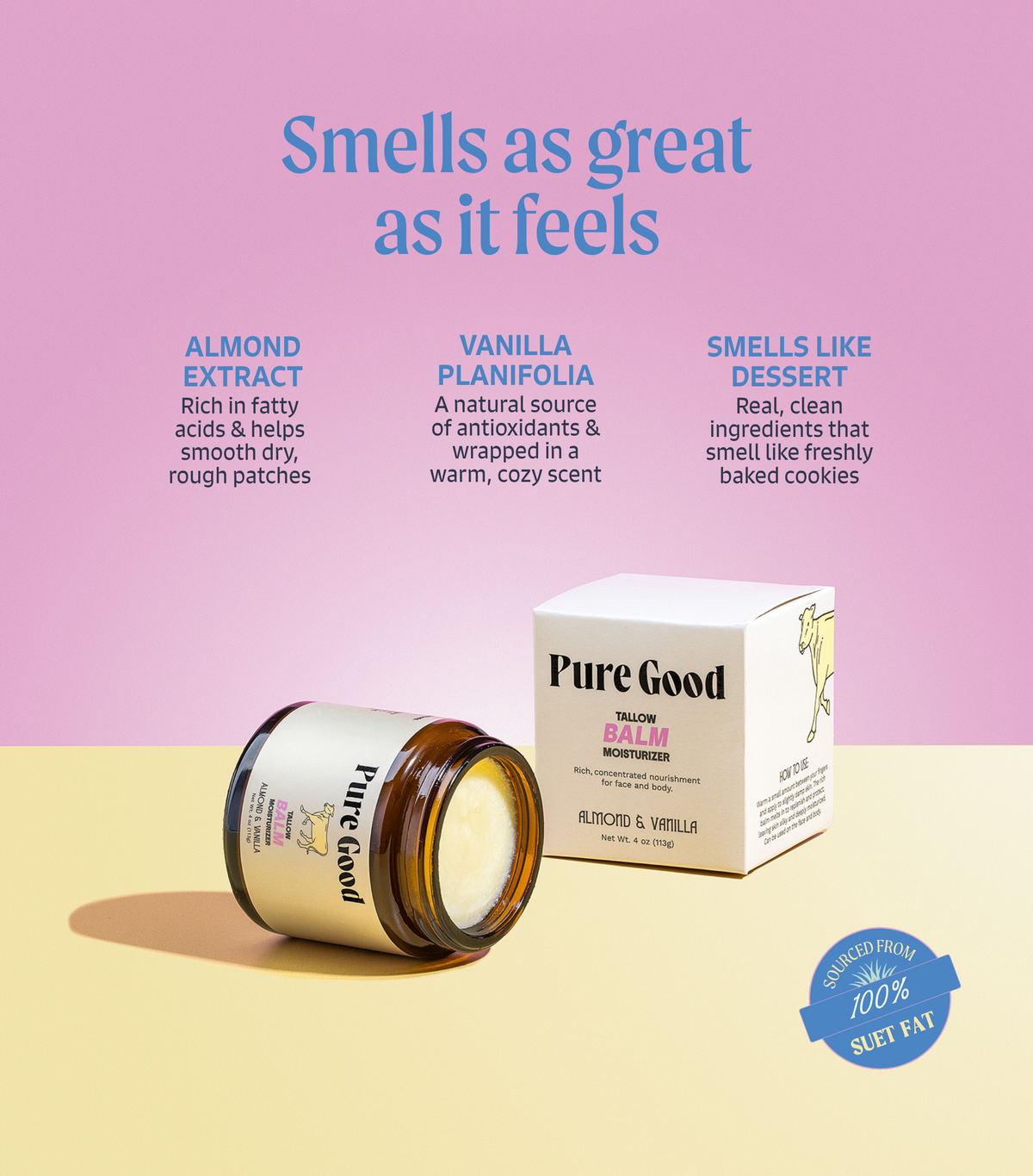 Pure Good  Almond + Vanilla Tallow Balm