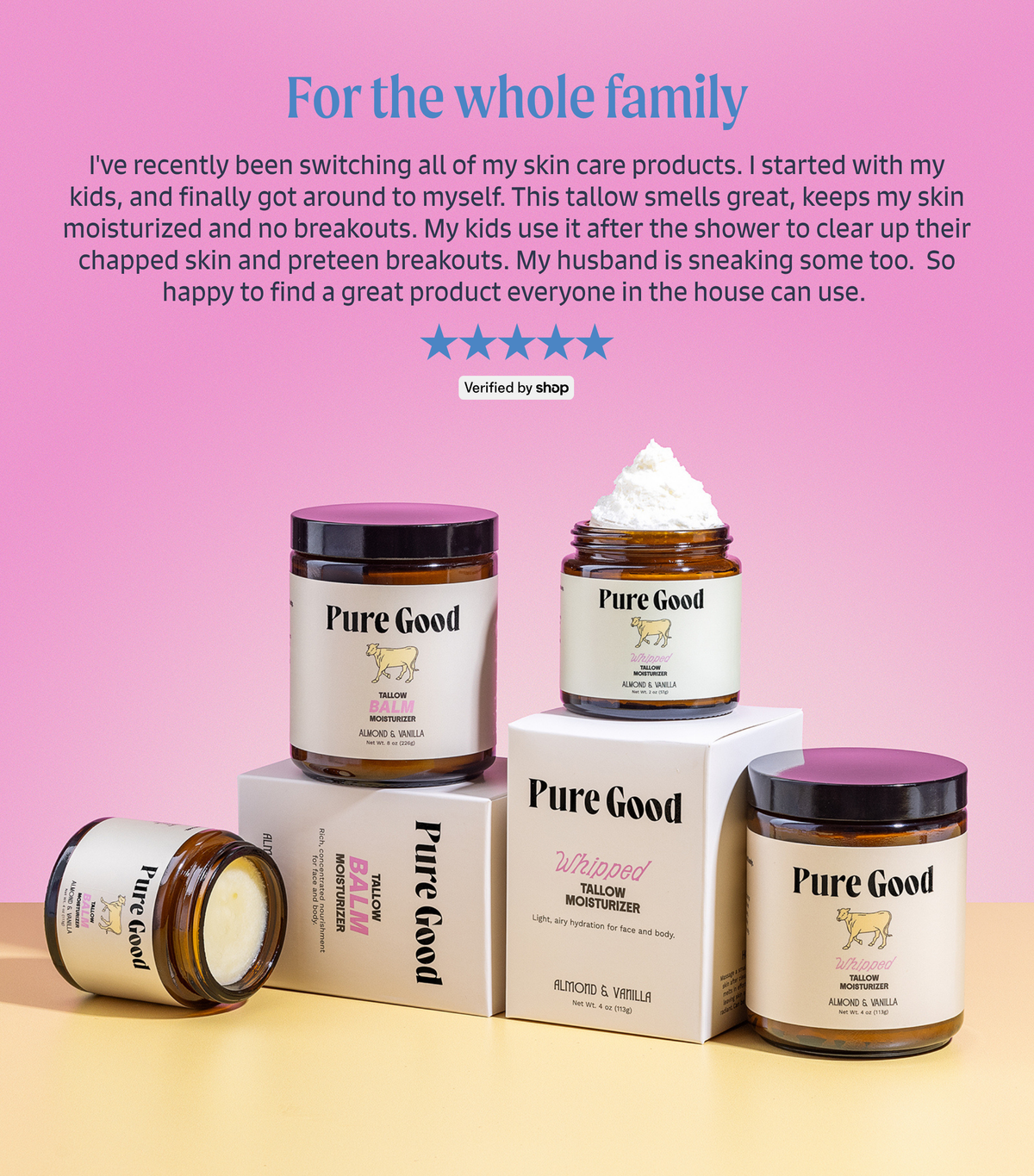 Pure Good Almond + Vanilla Whipped Tallow