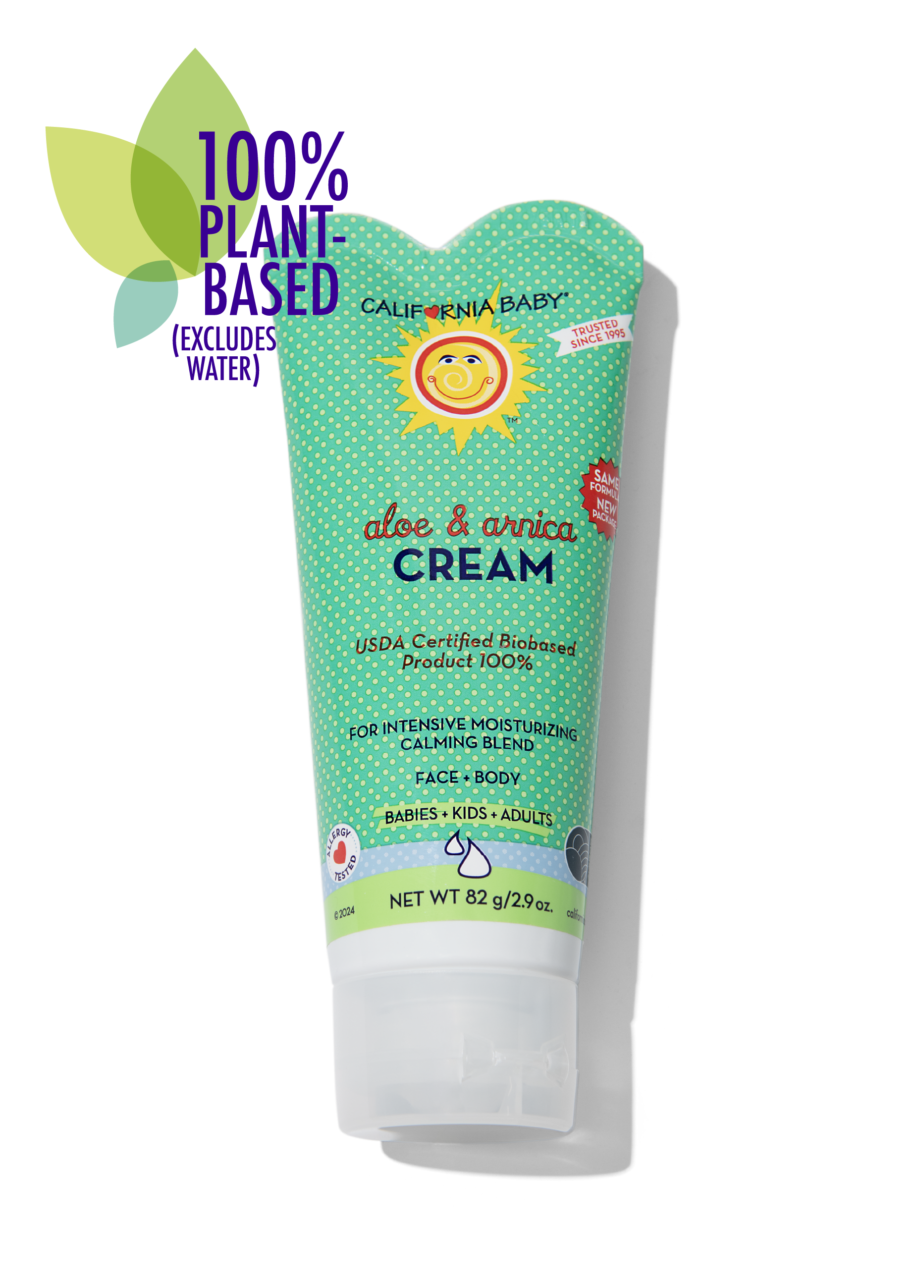 California Baby aloe vera cream tube on a white background