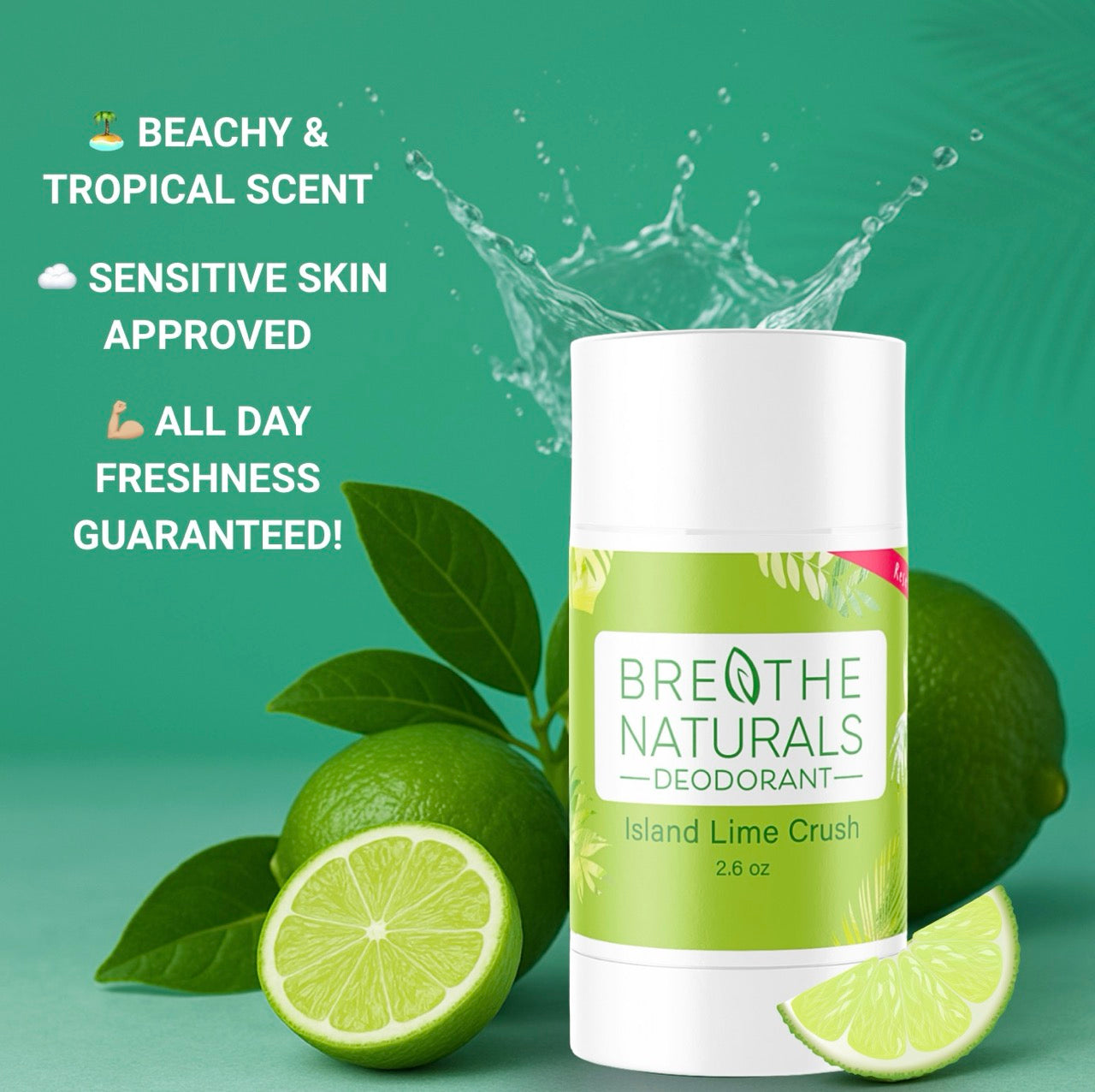 Breathe Naturals Deodorant Island Lime Crush - 2 Pack
