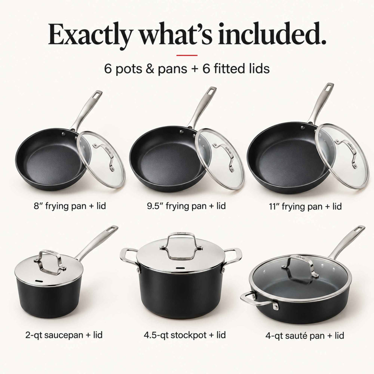 Alva Cookware Ceramic Nonstick Cookware Set, 12-Piece