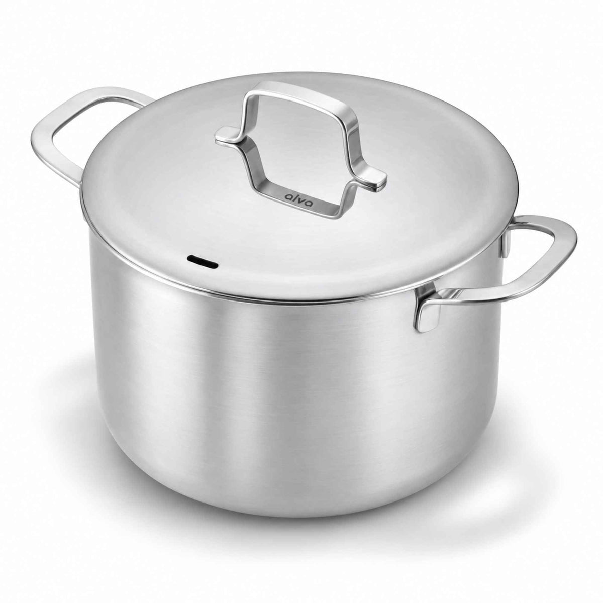 Alva Cookware 5-Ply Stainless Stock Pot with Lid, 7-Qt