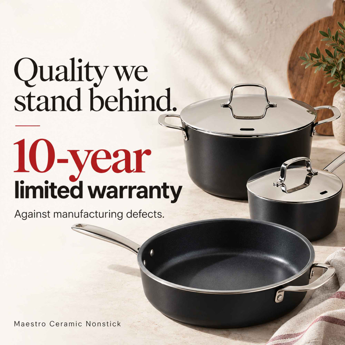 Alva Cookware Ceramic Nonstick Cookware Set, 9-Piece