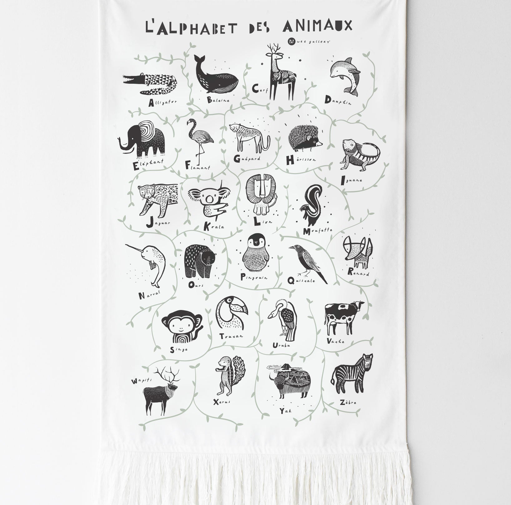 Wee Gallery Animal Alphabet Tapestry - French Edition - Gimme the Good ...