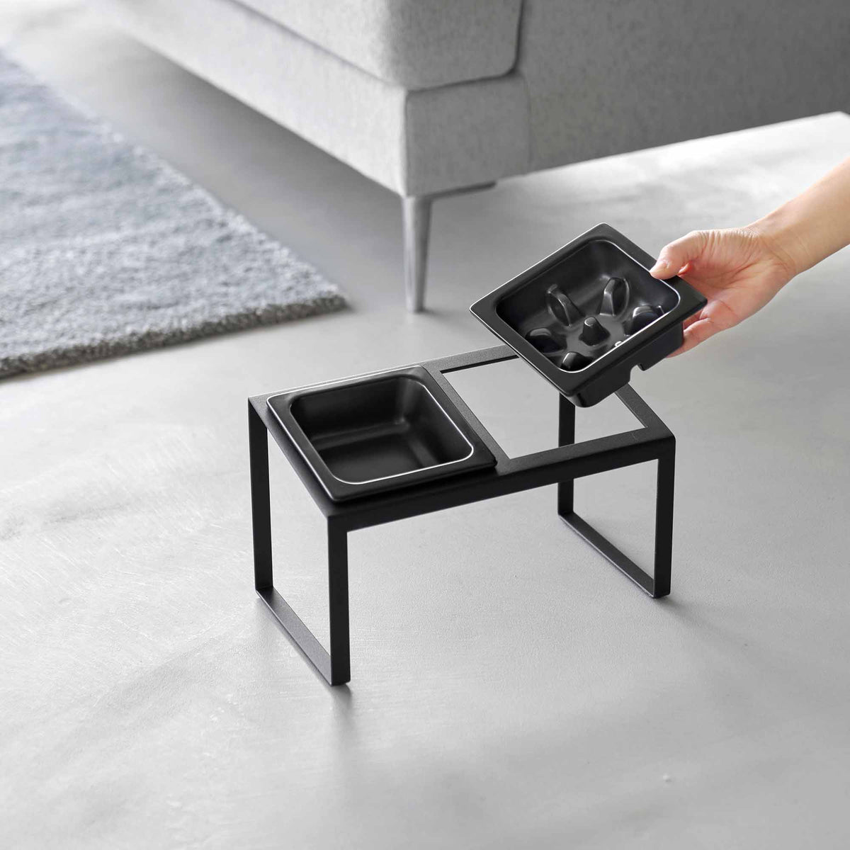 Yamazaki Home Slow Feeder Pet Bowl - Steel + Ceramic