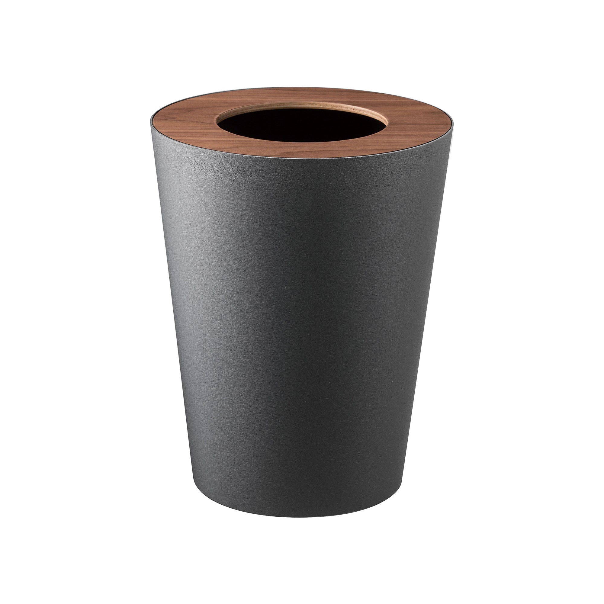 Yamazaki Home Trash Can - Round - Steel + Wood