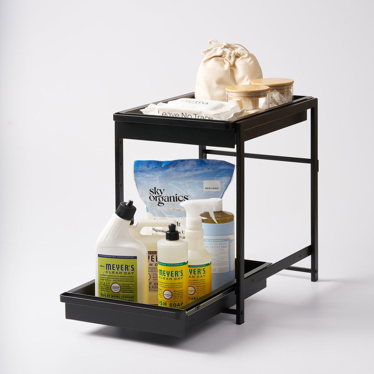 Yamazaki Home Two-Tier Pull-Out Shelf - Steel