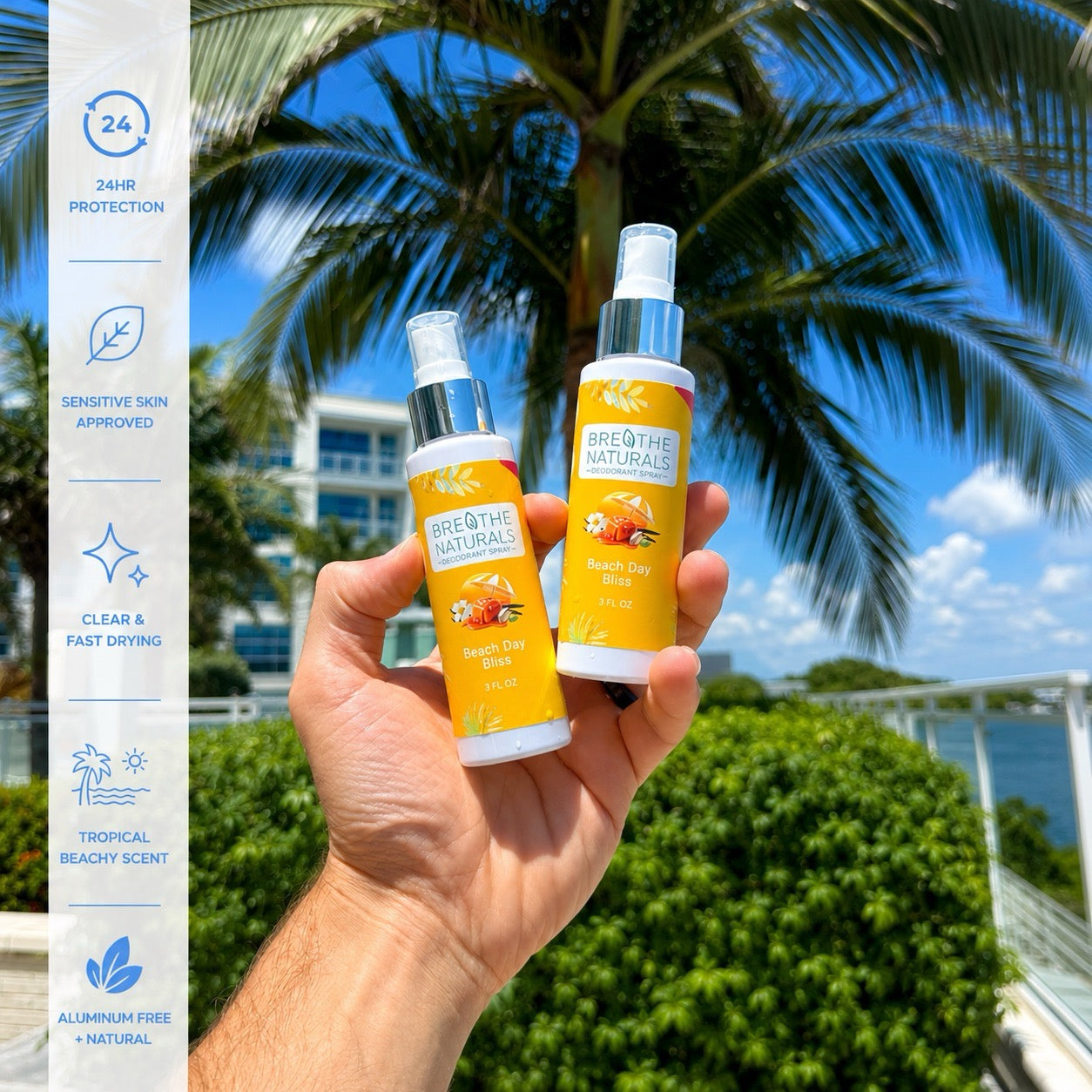 Breathe Naturals Deodorant Beach Day Bliss Spray - 2 Pack