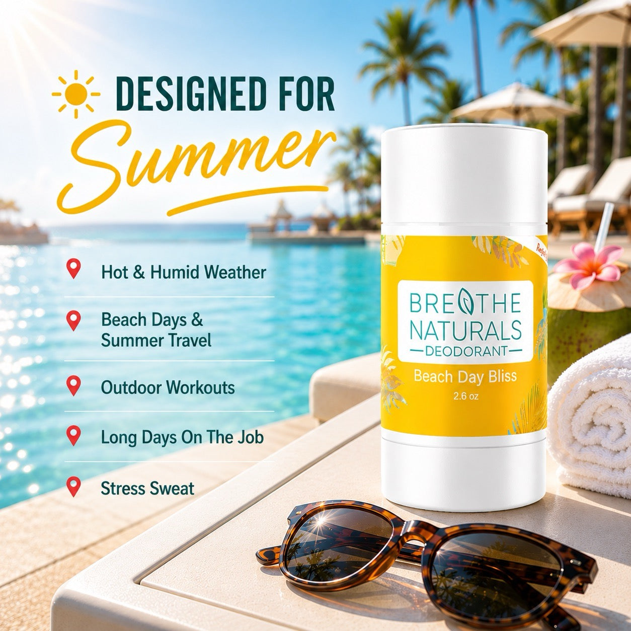 Breathe Naturals Deodorant Beach Day Bliss - 2 Pack