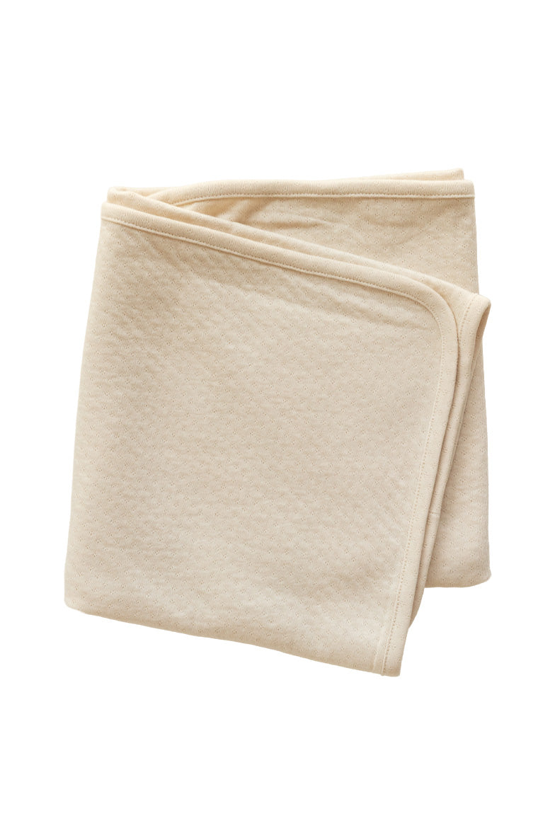 Dodo Banana ecru pointelle organic Pima cotton baby blanket