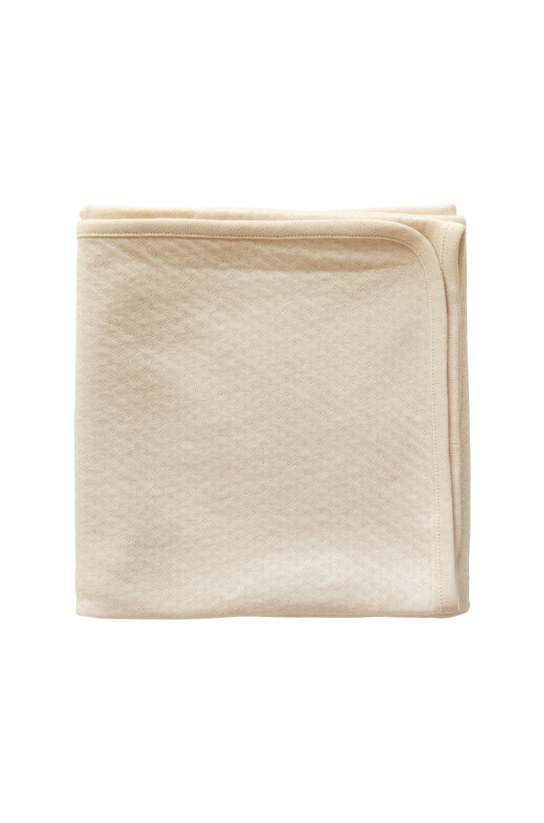 Dodo Banana ecru pointelle organic Pima cotton baby blanket