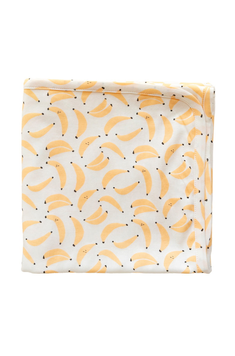 Dodo Banana banana print organic Pima cotton baby blanket