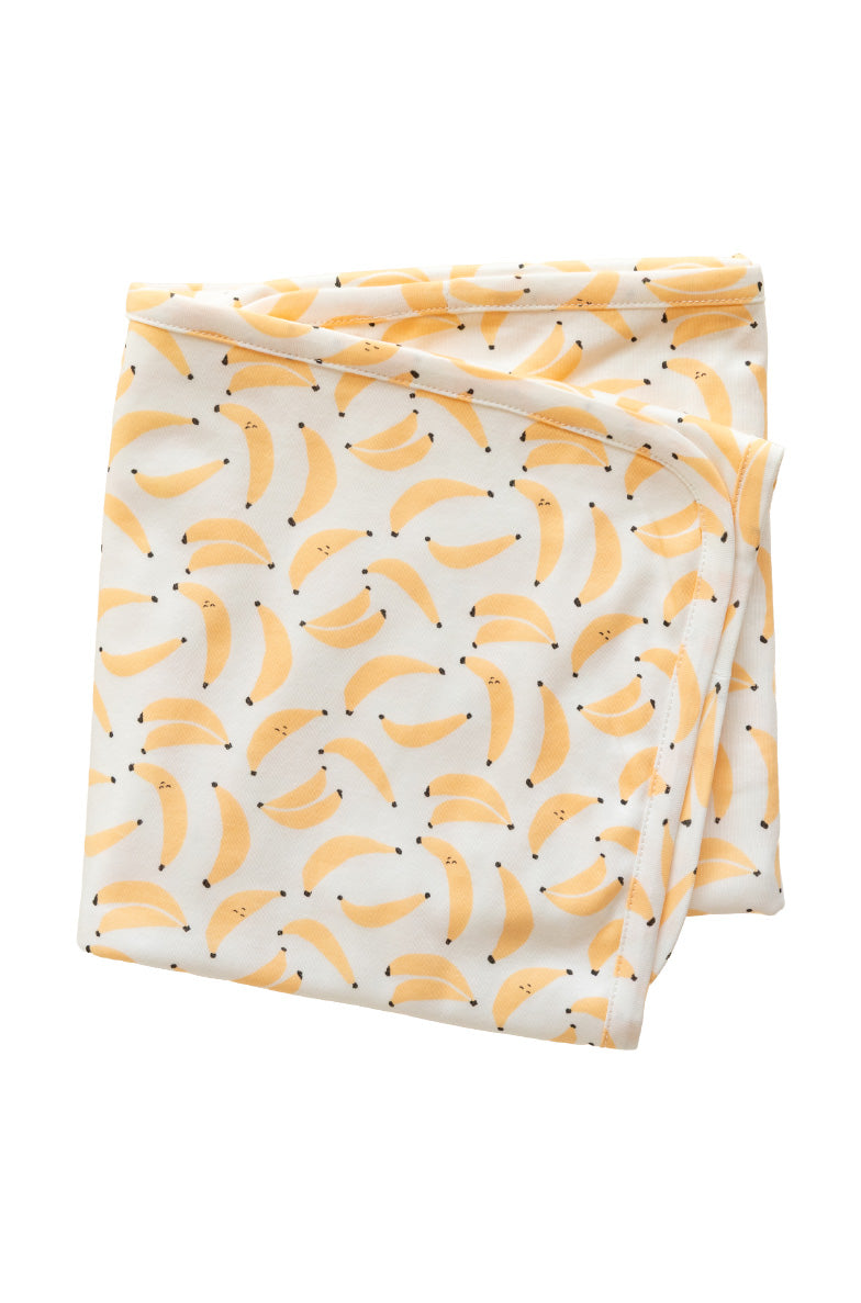 Dodo Banana banana print organic Pima cotton baby blanket