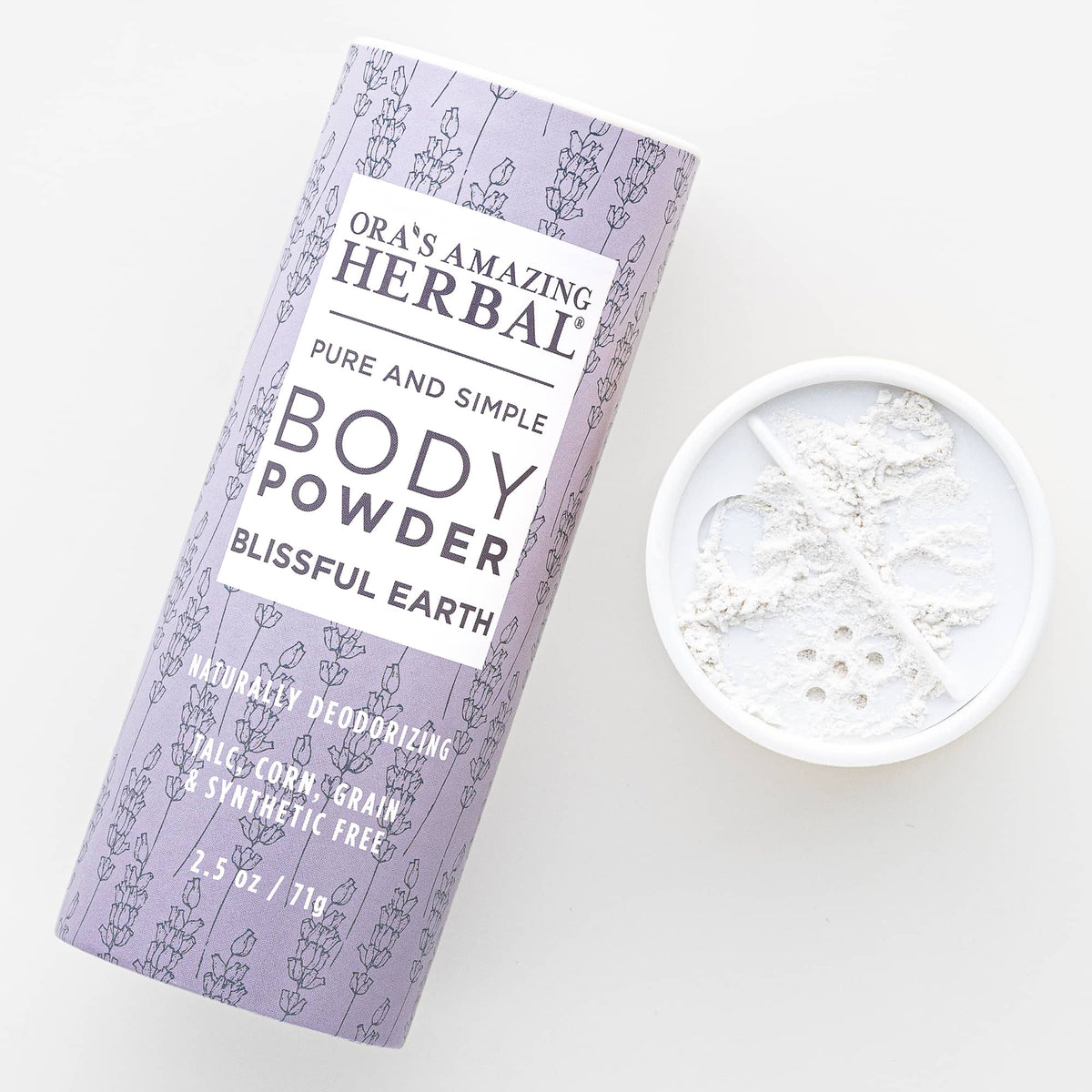 Ora's Amazing Herbal Talc Free Body Powder, Blissful Earth Lavender Scent
