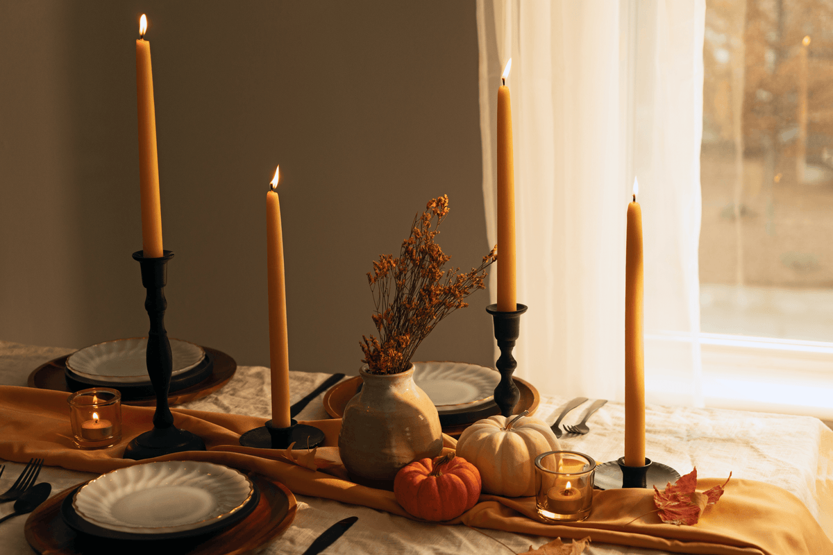 Bluecorn Candles Hand-Dipped Beeswax Taper Candles - Bulk 4-Pair Bundle