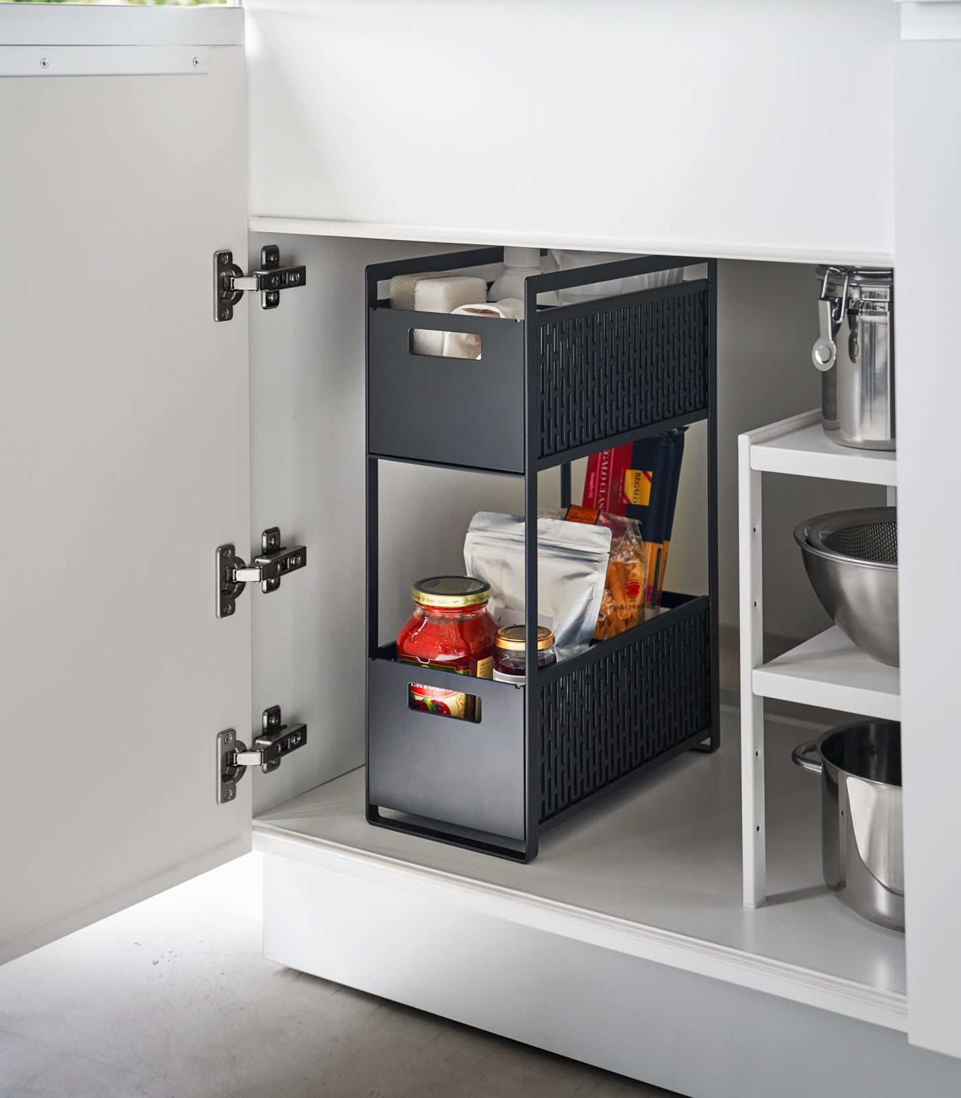 Yamazaki Home Two-Tier Cabinet Storage Basket