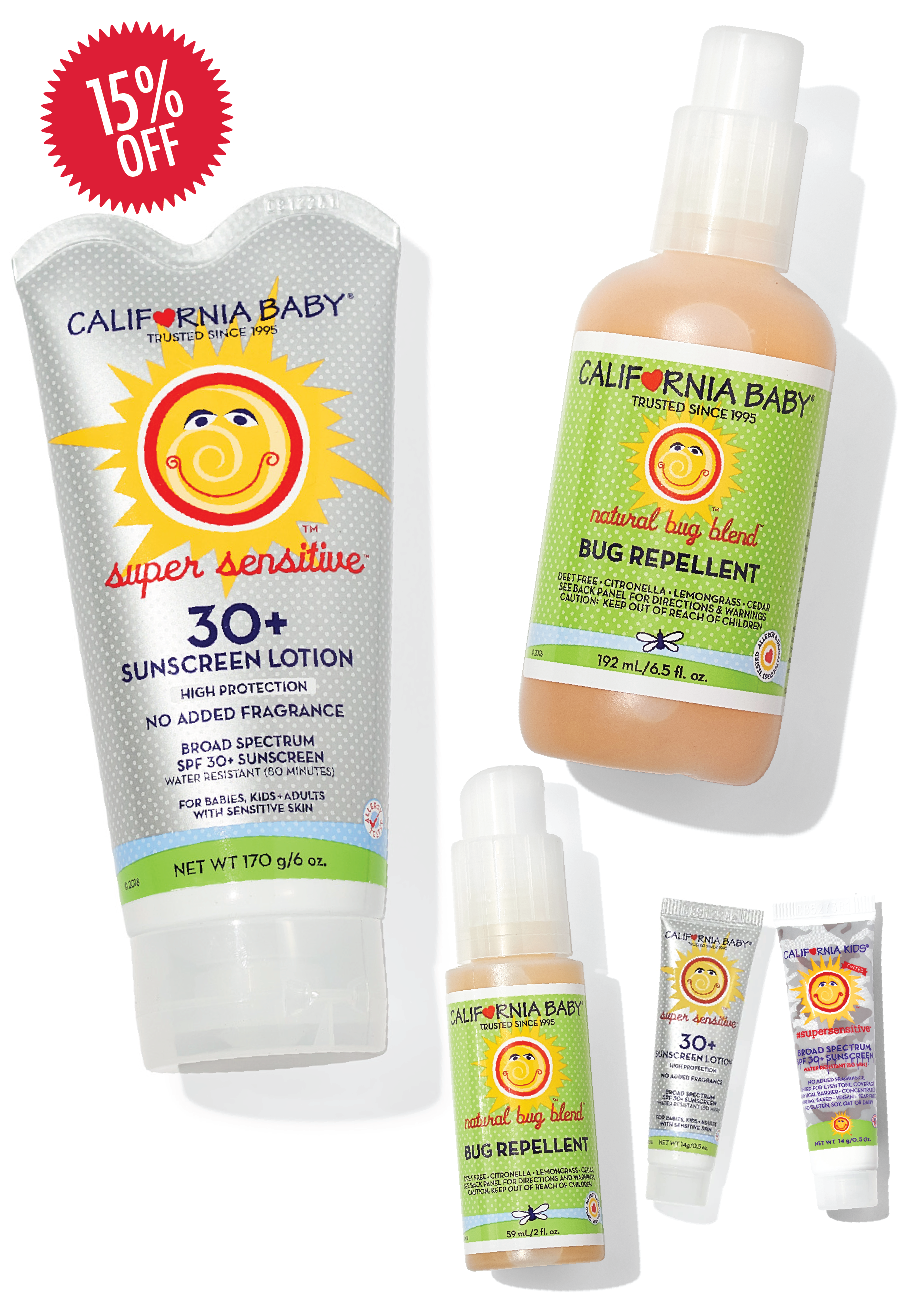 California Baby Unscented Sunscreen + Bug Spray Bundle