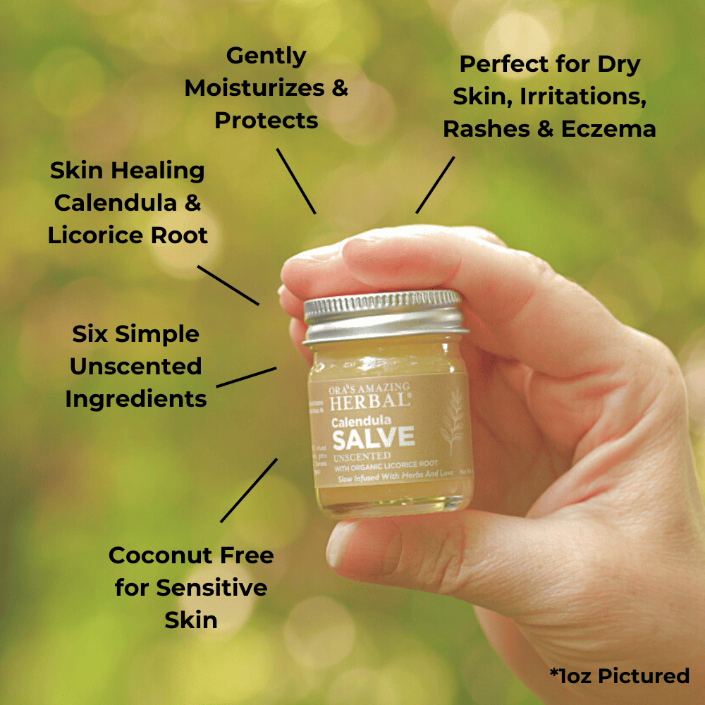 Ora's Amazing Herbal Calendula Salve, Slow Infused Cream with Licorice Root and Castor Oil