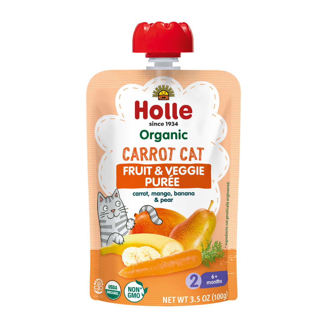 Holle Organic Carrot Cat Fruit & Veggie Pouches