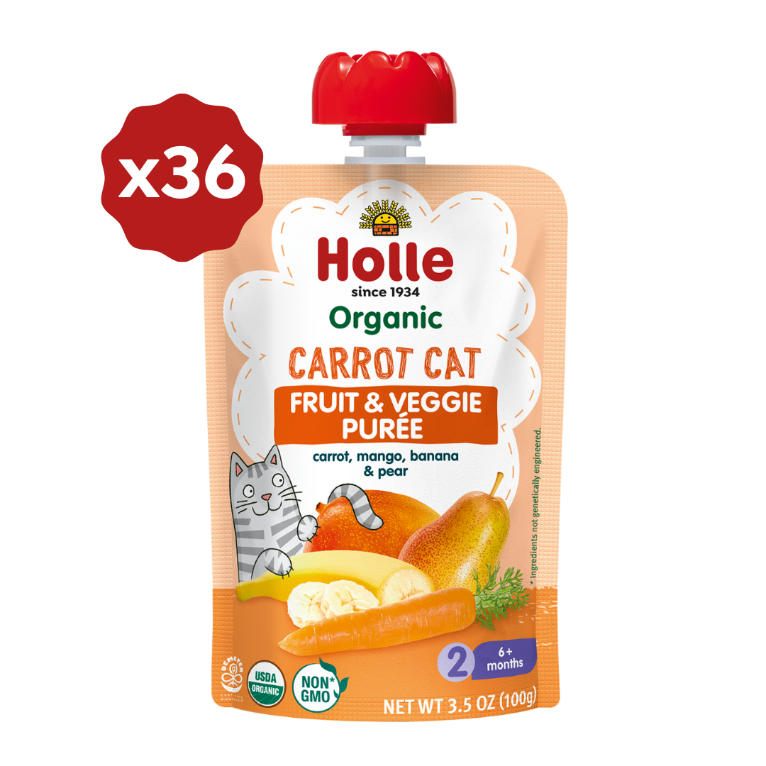 Holle Organic Carrot Cat Fruit & Veggie Pouches