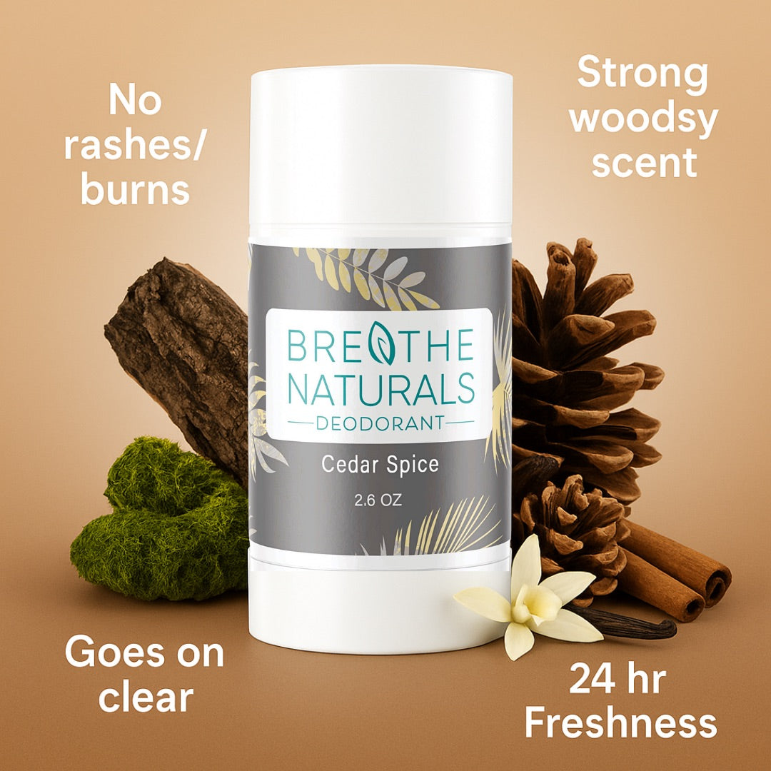 Breathe Naturals Deodorant Cedar Spice - 2 Pack
