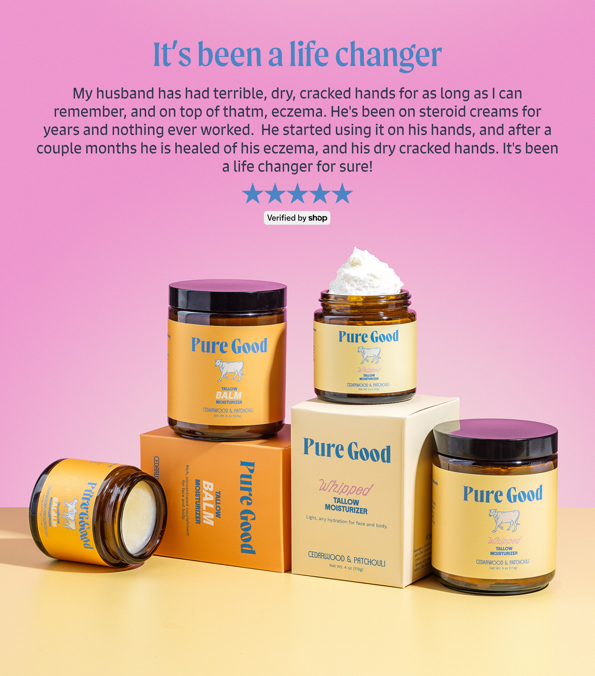 Pure Good Cedarwood + Patchouli Whipped Tallow - Firming & Balancing