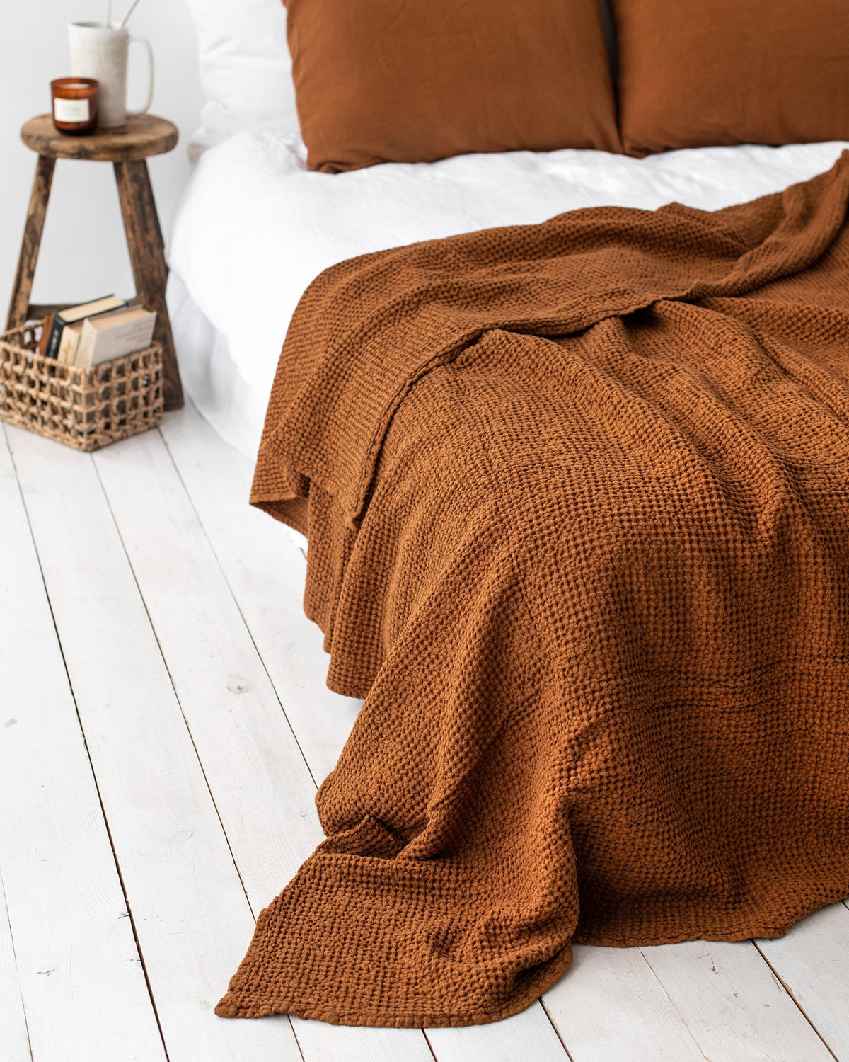 MagicLinen Cinnamon Waffle Blanket
