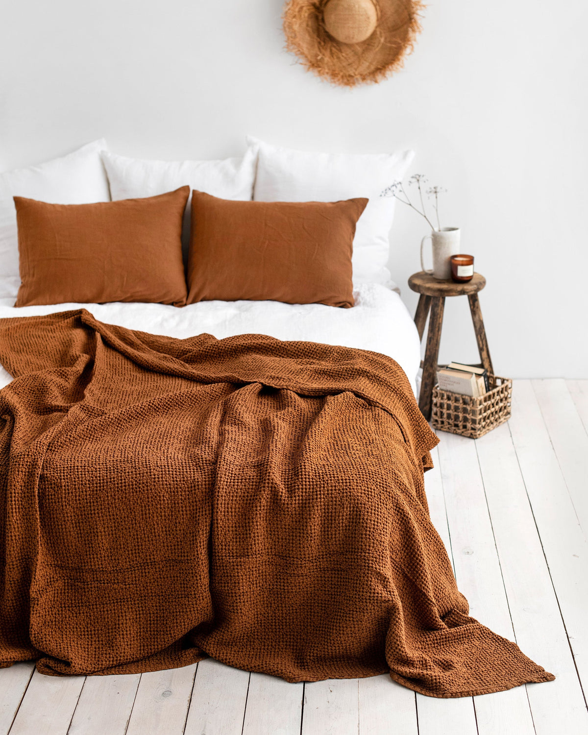 MagicLinen Cinnamon Waffle Blanket