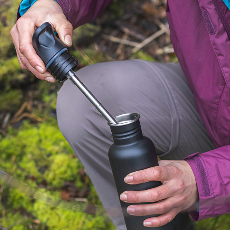 Klean Kanteen 27 oz Classic Water Bottle with Flip Seal Sport Cap and Straw