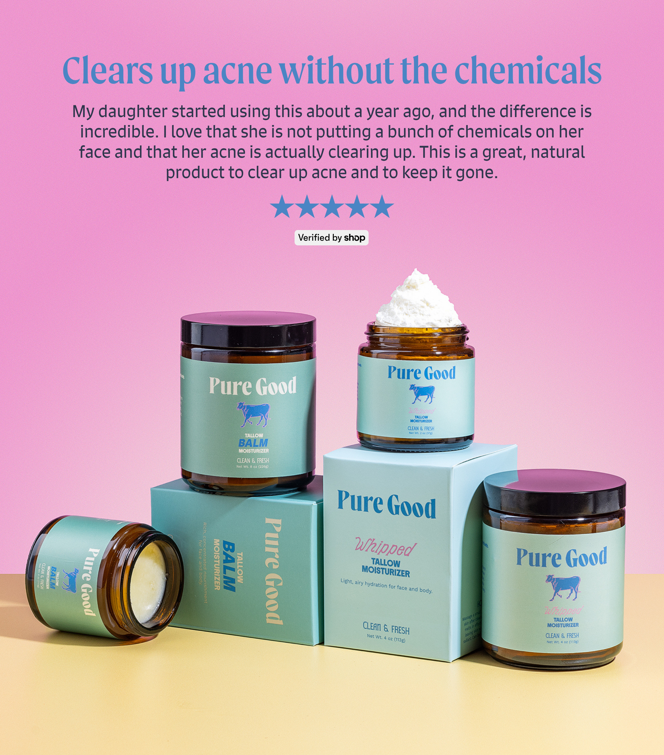 Pure Good Clean & Fresh Tallow Balm - Cleansing & Acne Prone Skin