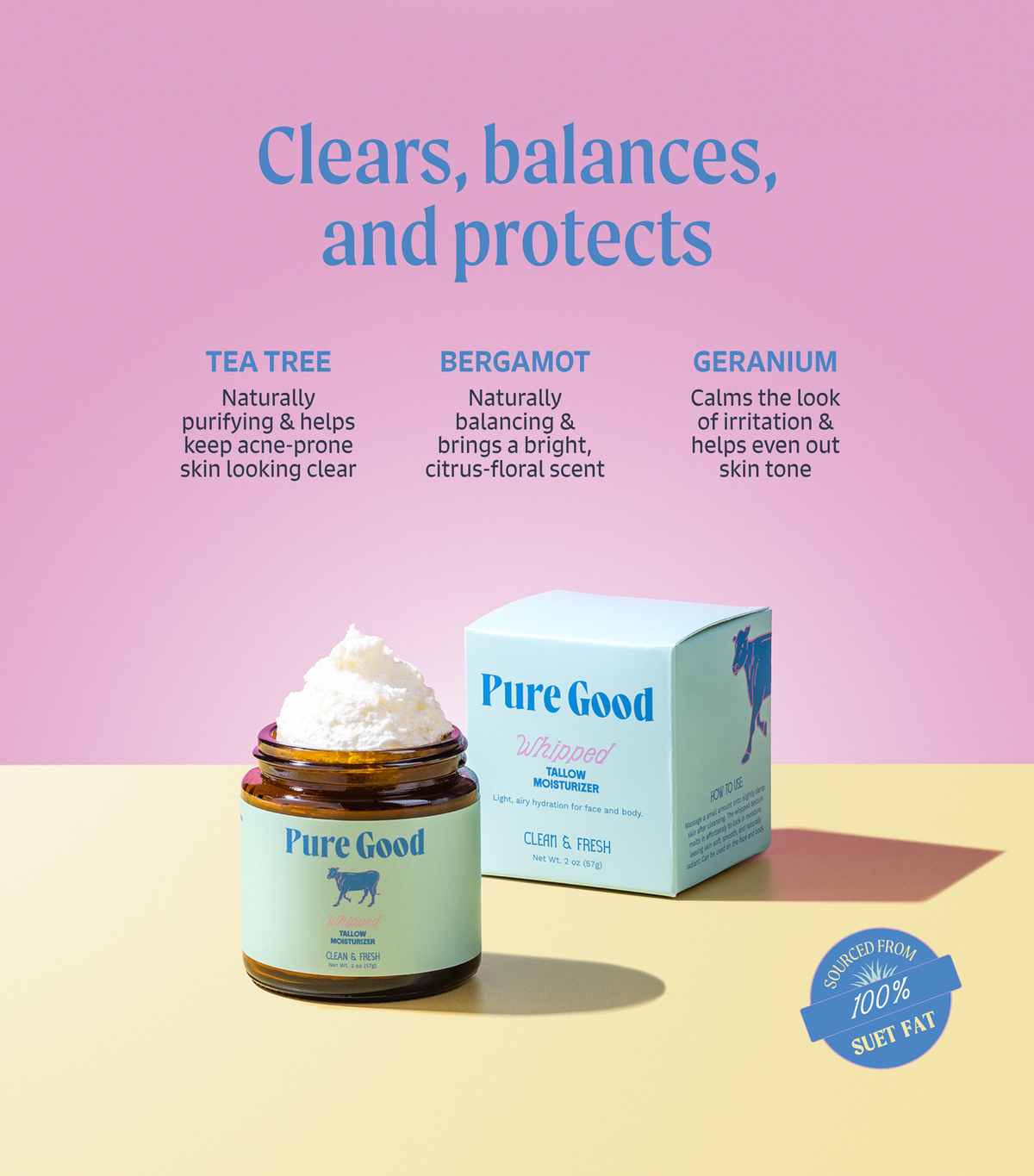 Pure Good Clean & Fresh Whipped Tallow - Cleansing & Acne Prone Skin