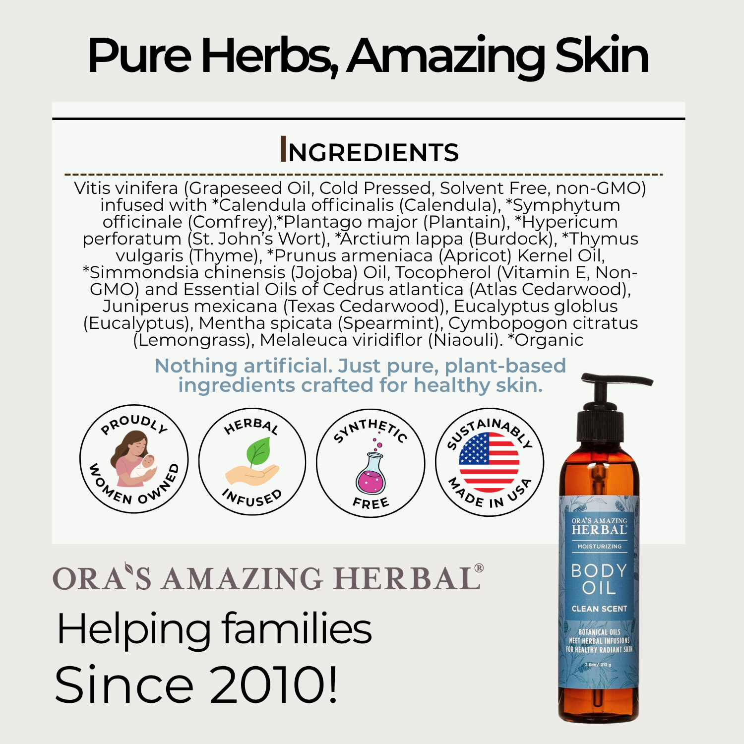 Ora's Amazing Herbal Body Oil, Clean