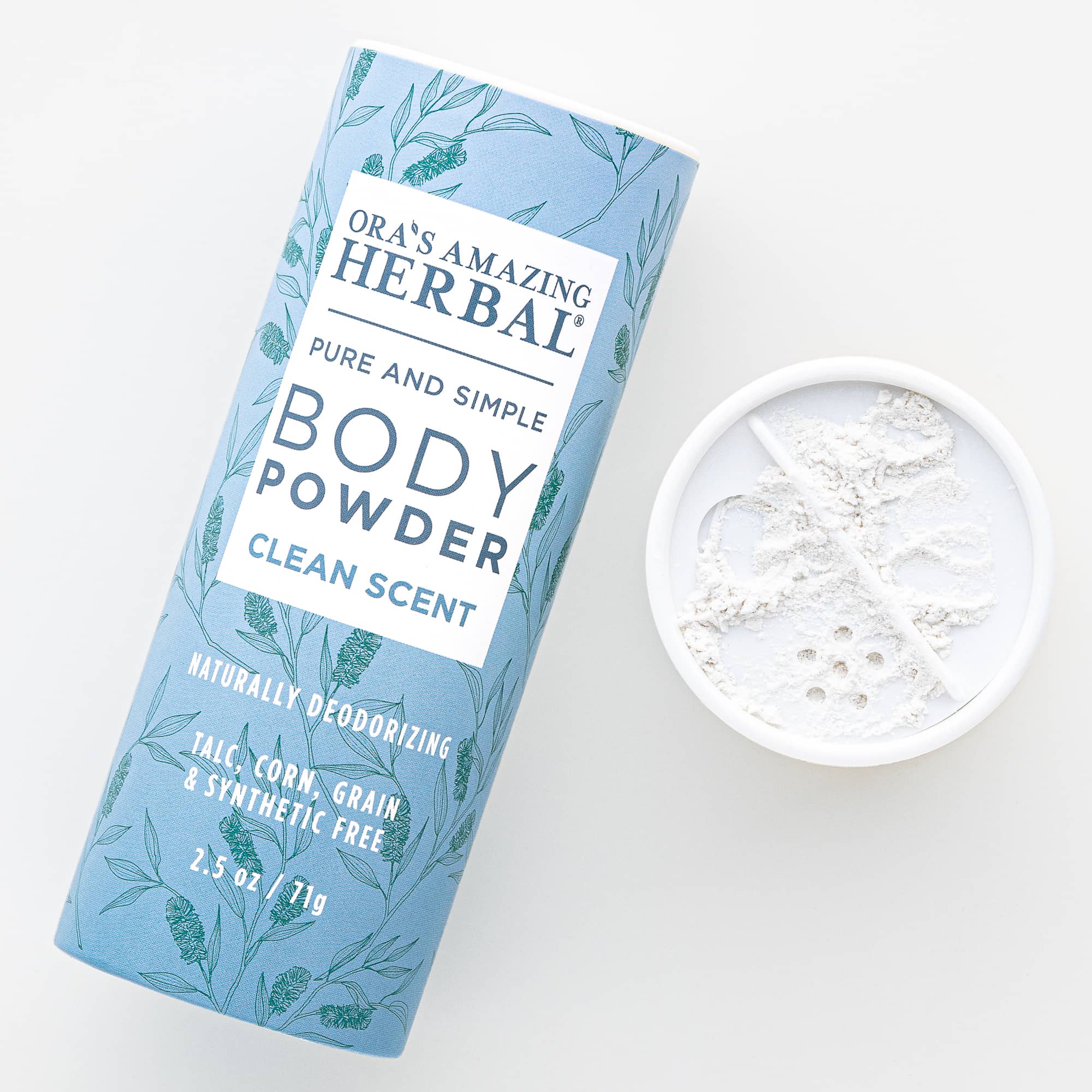 Ora's Amazing Herbal Talc Free Body Powder, Clean Scent
