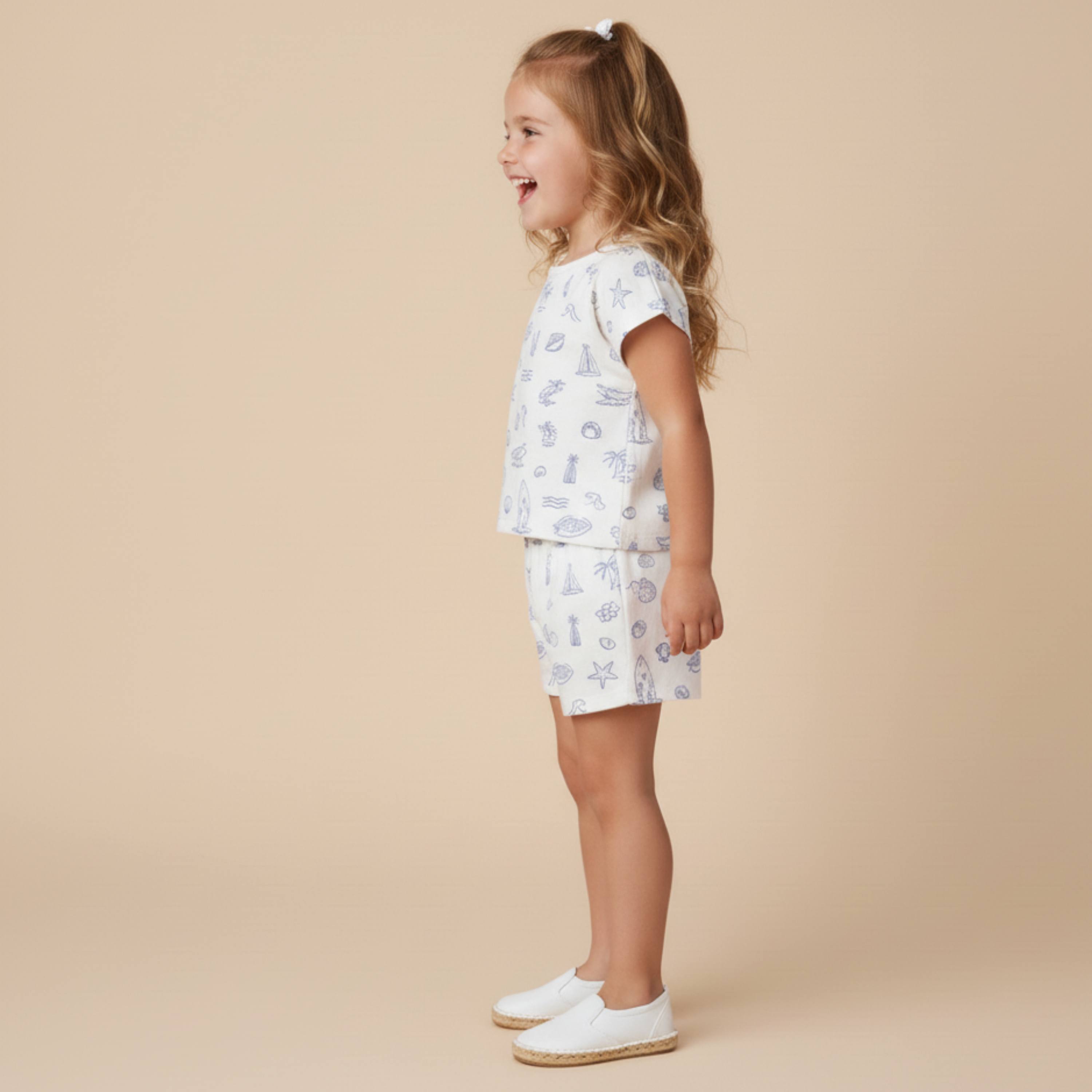 Makemake Organics - Organic Drop Shoulder Tee & Shorts Set - Coastal