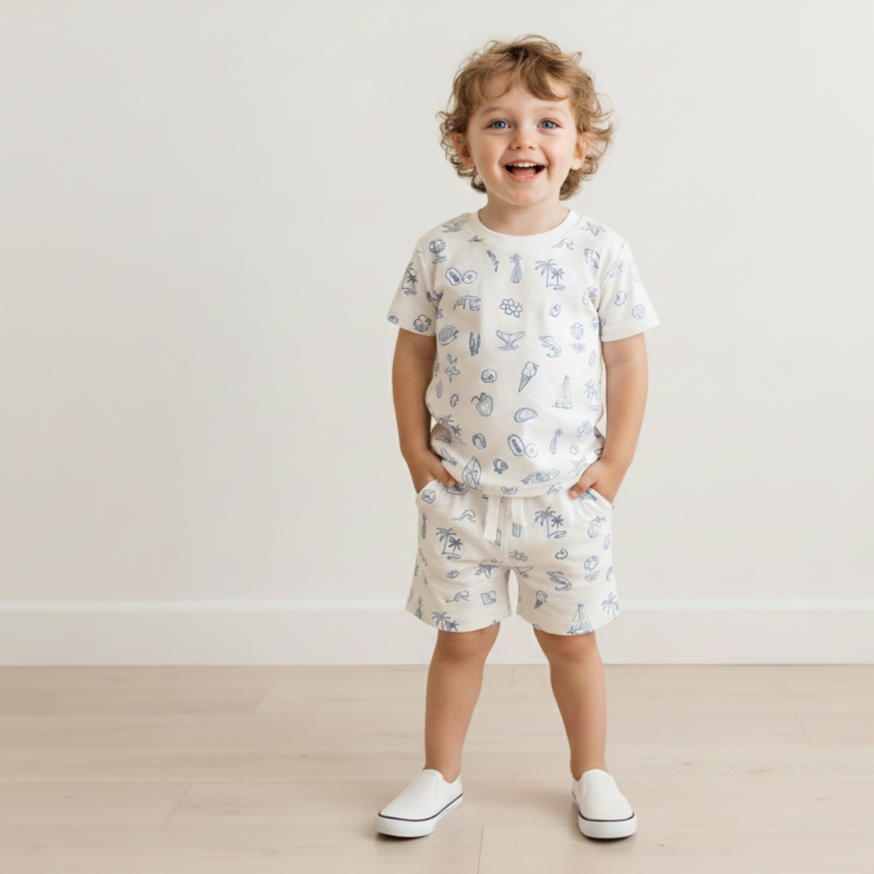 Makemake Organics - Organic Tee & Shorts Set - Coastal